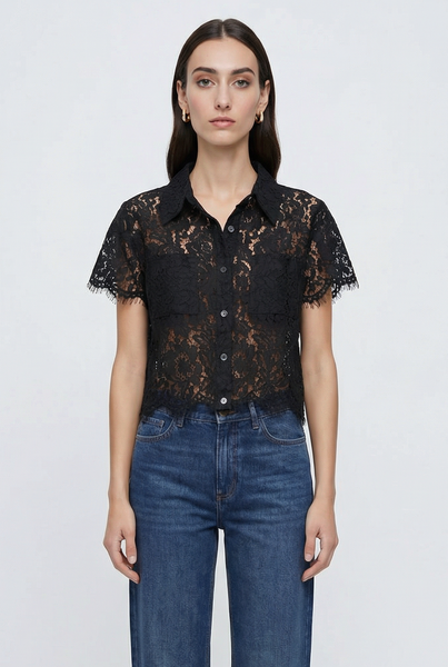 Lizzie Lace Short Sleeve Top – Mixology