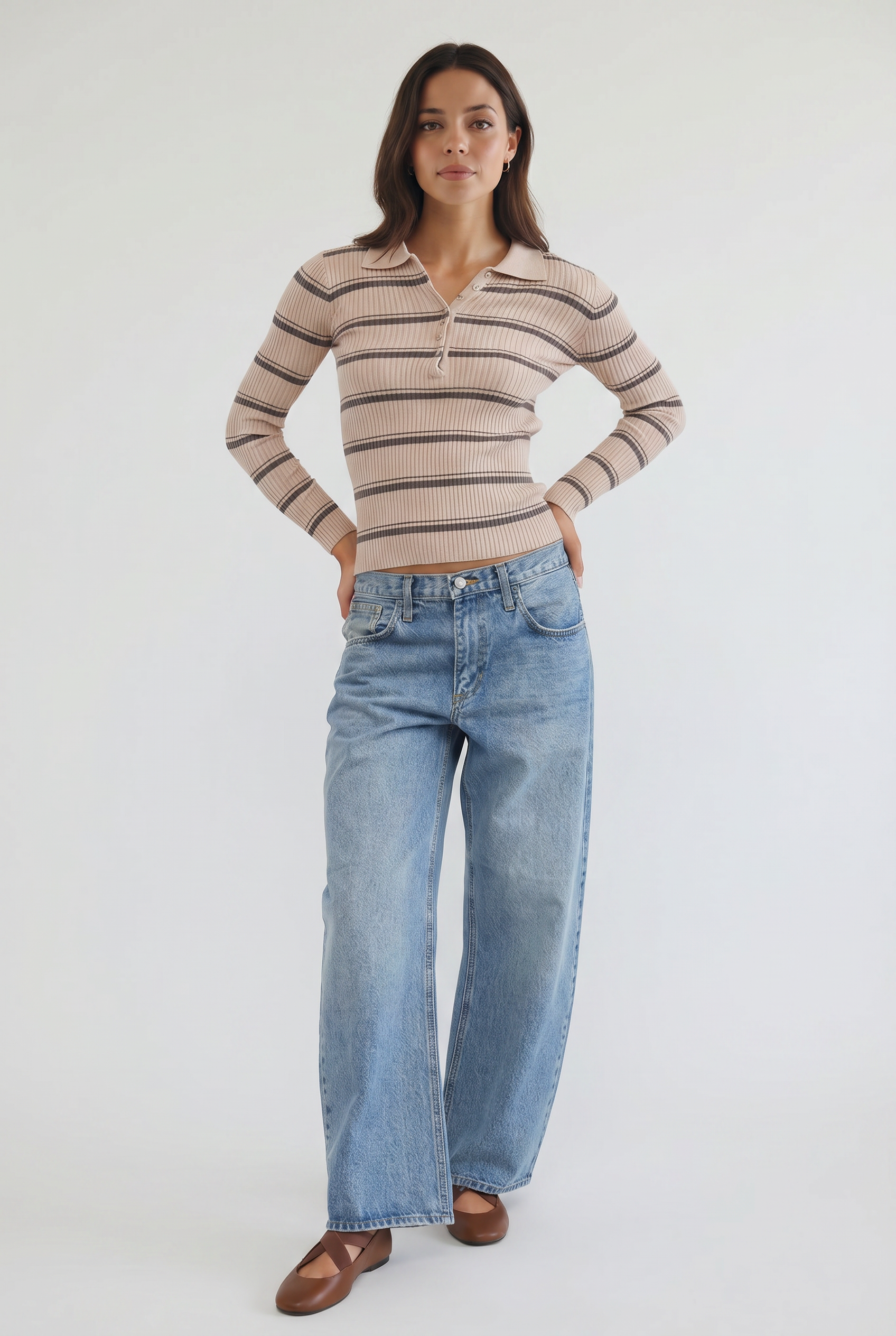 Quinn Striped Polo Sweater