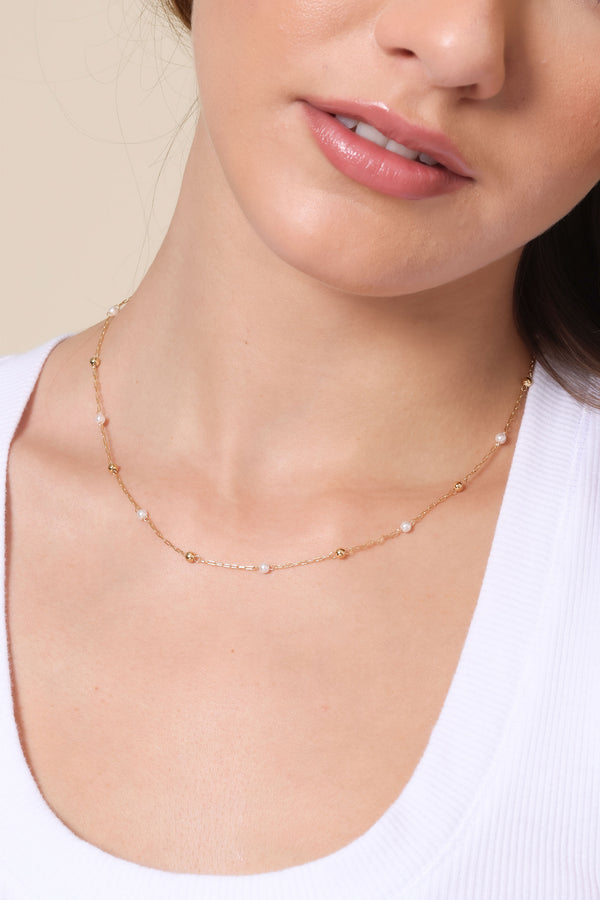 Mia Pearl and Ball Necklace