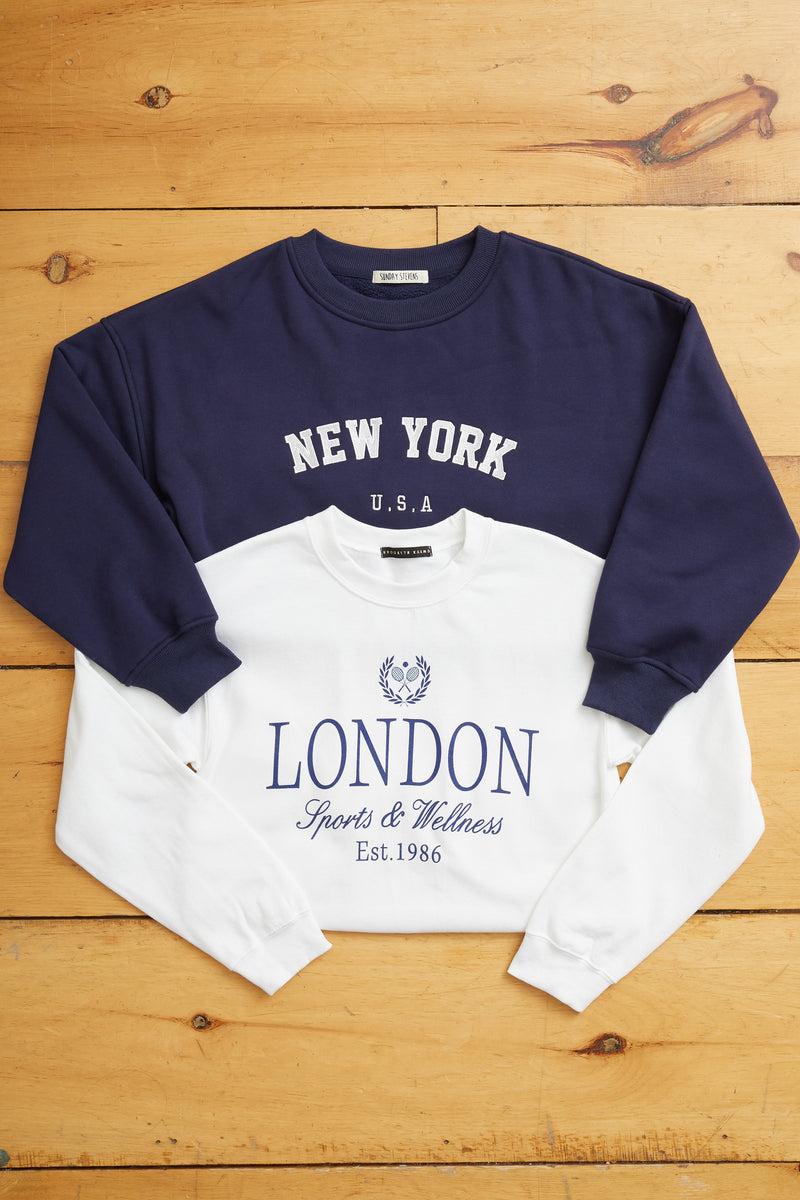 New York Embroidered Oversized Sweatshirt