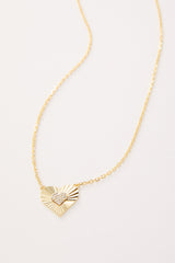 Jules Etched Heart Necklace