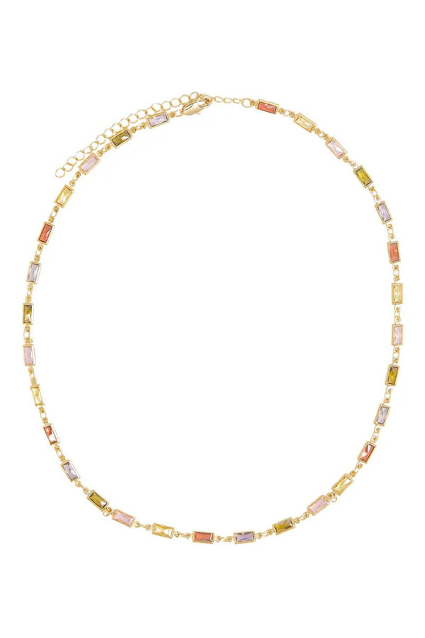 Goldie Rectangle Stone Necklace
