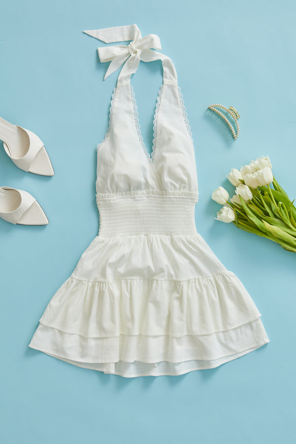 White Araceli Halter Dress