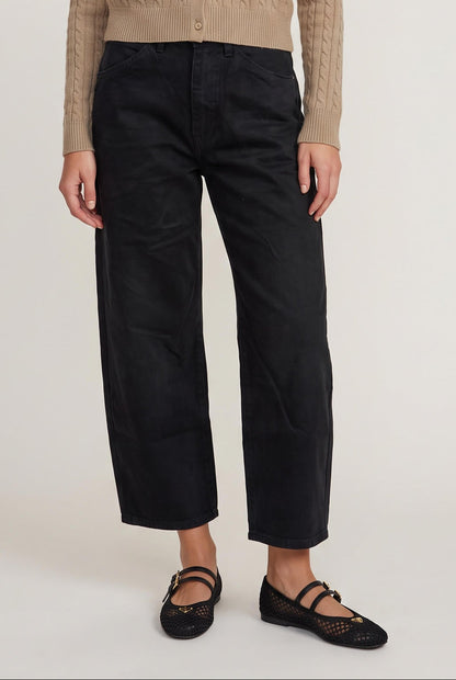 
model wearing AVIV TWILL BARREL PANTS posing Front View