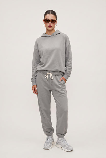 
model wearing Uptown Jogger posing Front View