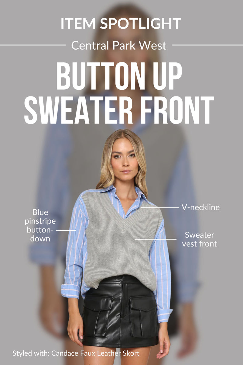 Button Up Sweater Front