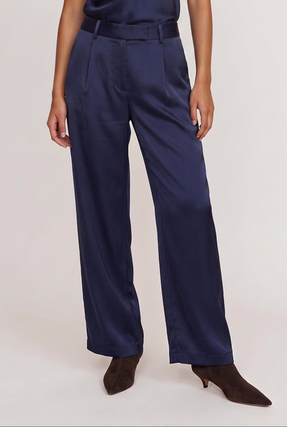 
model wearing Aman Satin Trouser posing Front View