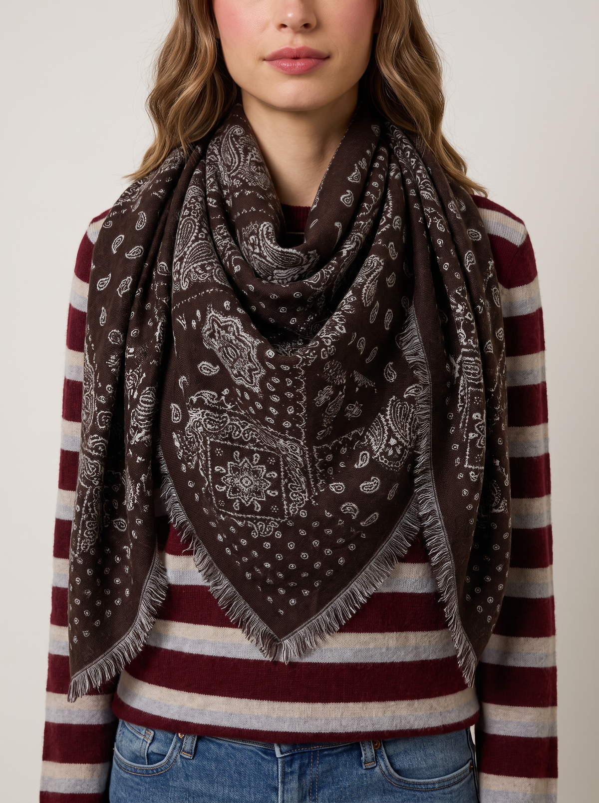 
Baily Bandana Scarf W Fringe