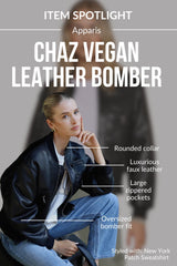Chaz Vegan Leather Bomber