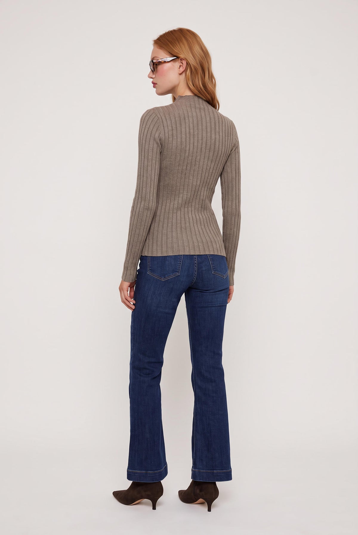 [H.ASH] model wearing Hattie L/s Top posing Front View