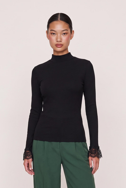 
model wearing Cordelia L/s Turtleneck posing Front View