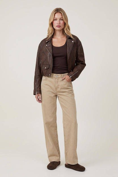 
model wearing Rowe Scoop Tank posing Back View