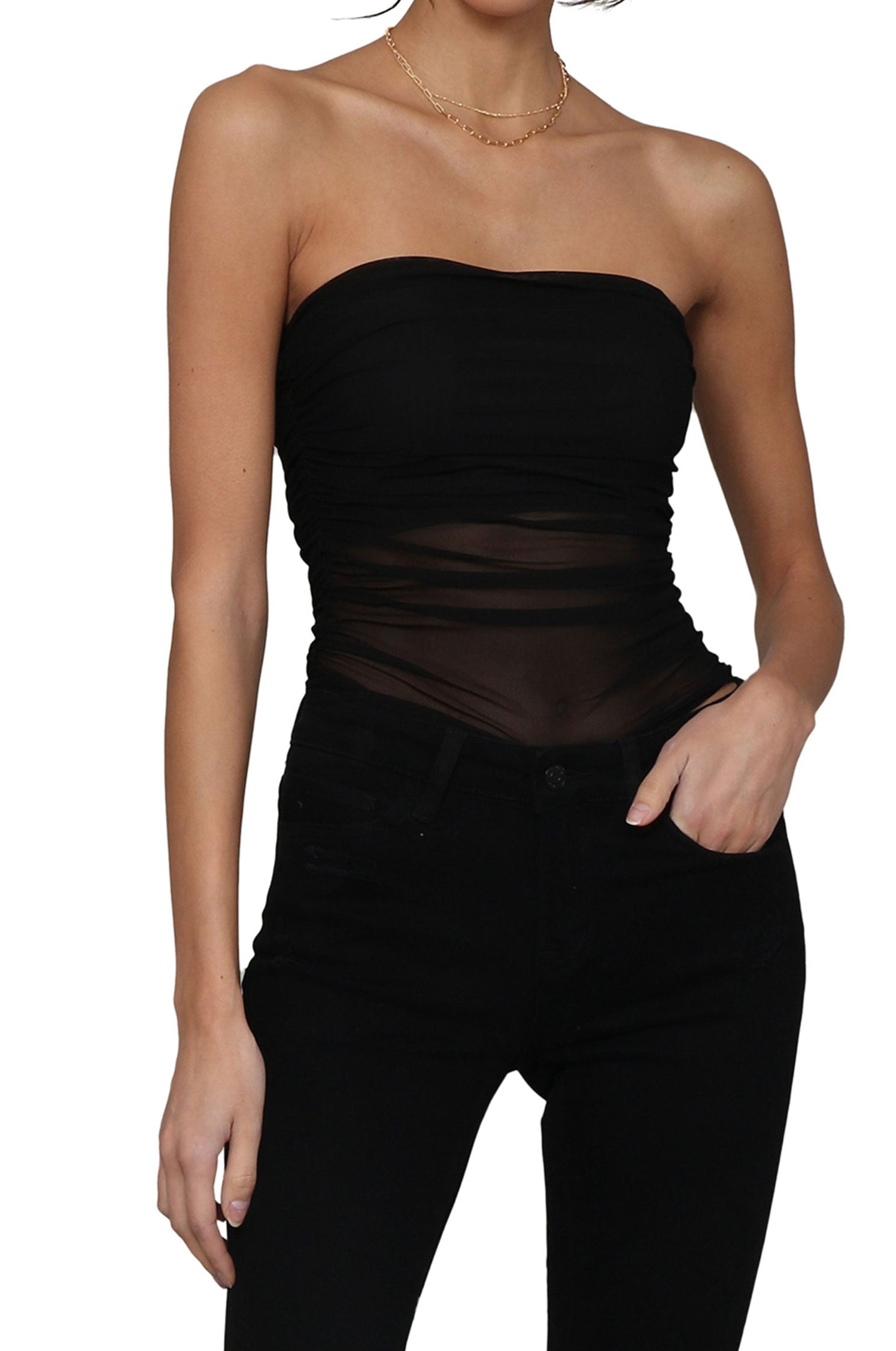 Cali Mesh Tube Top