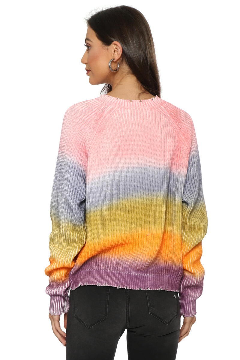 Fox + Hawk Rainbow Sprayed Knit Sweater