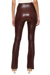Faux Leather Flared Legging Oxblood