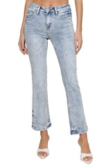 Fashionably High Rise Seamless Flare Jeans